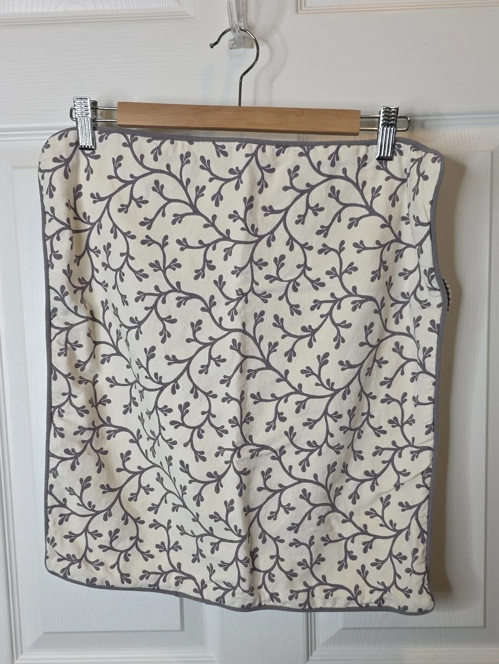 Two Ikea Lungort Decorative Pillow Cases Floral & Stripe Gray & Cream 20x20